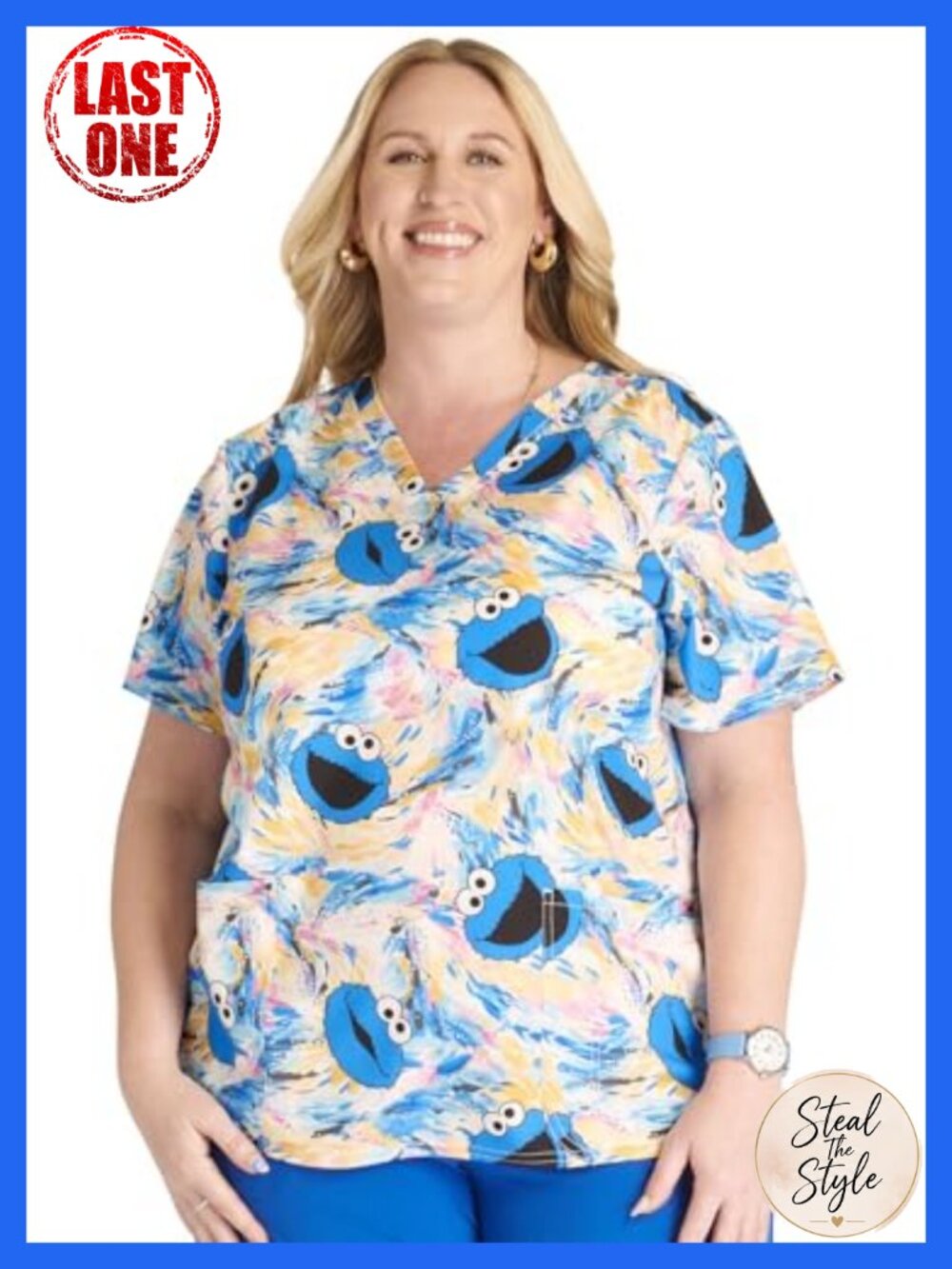 V-Neck Scrubs Top Modern Classic Fit Short Sleeve Nursing